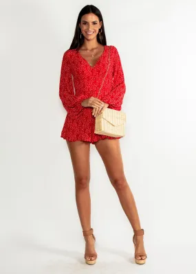 Madi Playsuit - Red Blossom