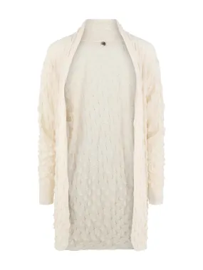 Margaret O'Leary 3D OPEN COAT Cardigan in Ivory 