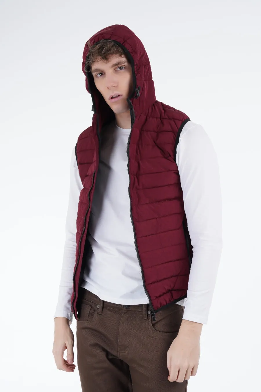 Maroon Hooded Gilet