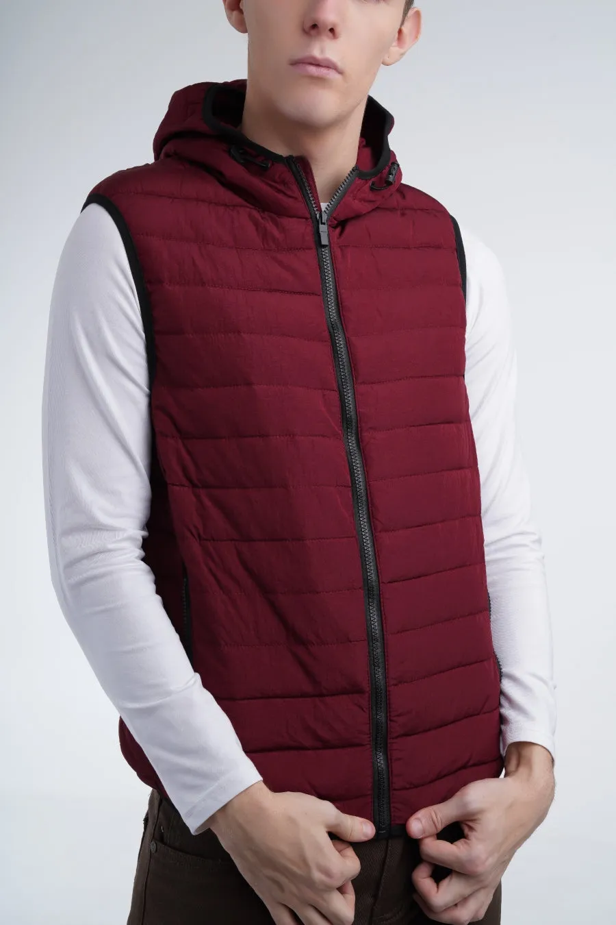 Maroon Hooded Gilet