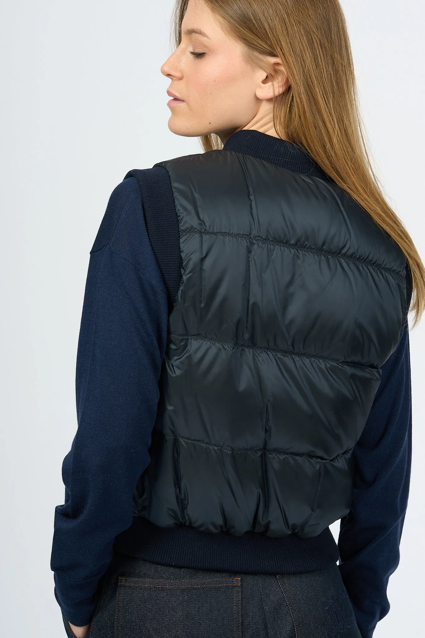 Max Mara Gilet Asoft Corto Imbottito Blu Donna