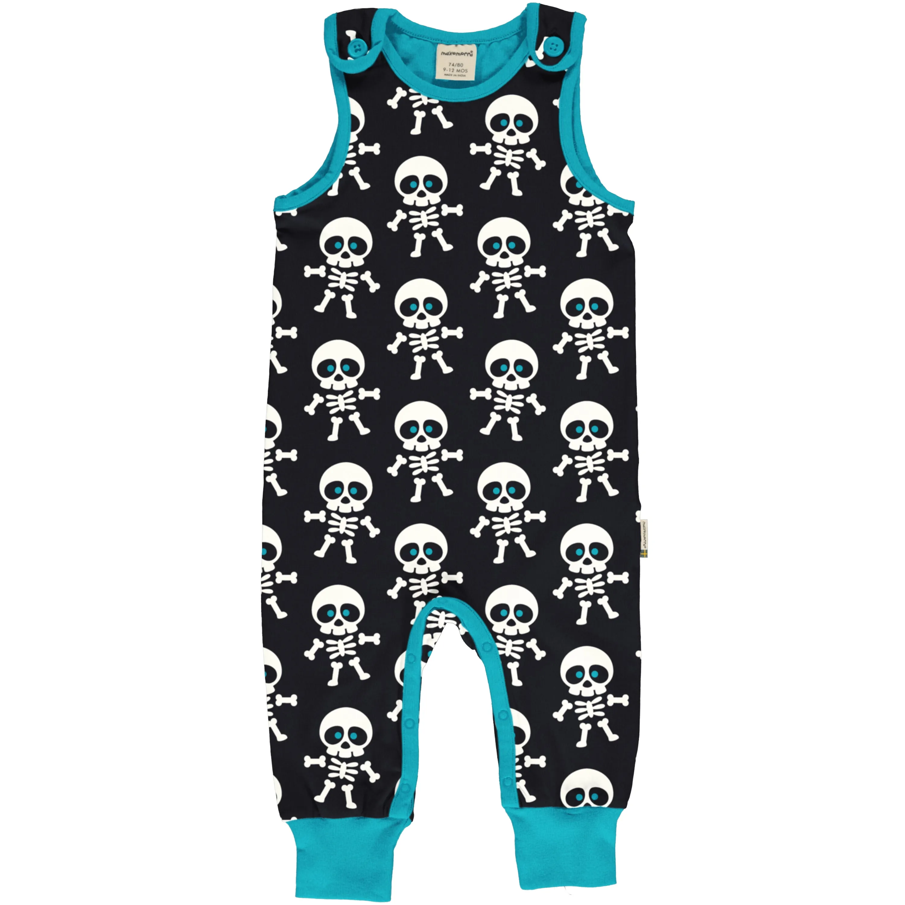 Maxomorra Skeleton Print Romper