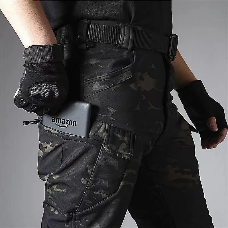 Men Spring Winter Waterproof Fishing Tactical Sharkskin Military Pants Jackets Camping Hiking Trousers Climbing Trekking Fleece 