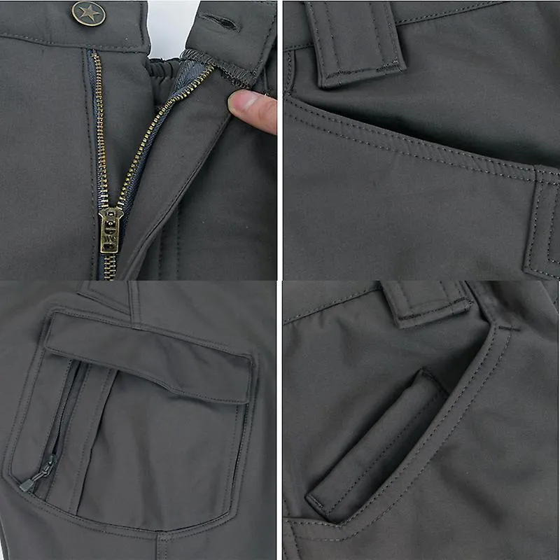 Men Spring Winter Waterproof Fishing Tactical Sharkskin Military Pants Jackets Camping Hiking Trousers Climbing Trekking Fleece 