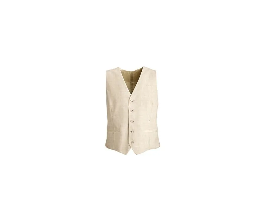 Men's Beige melange Suit Waistcoat - LAZARE