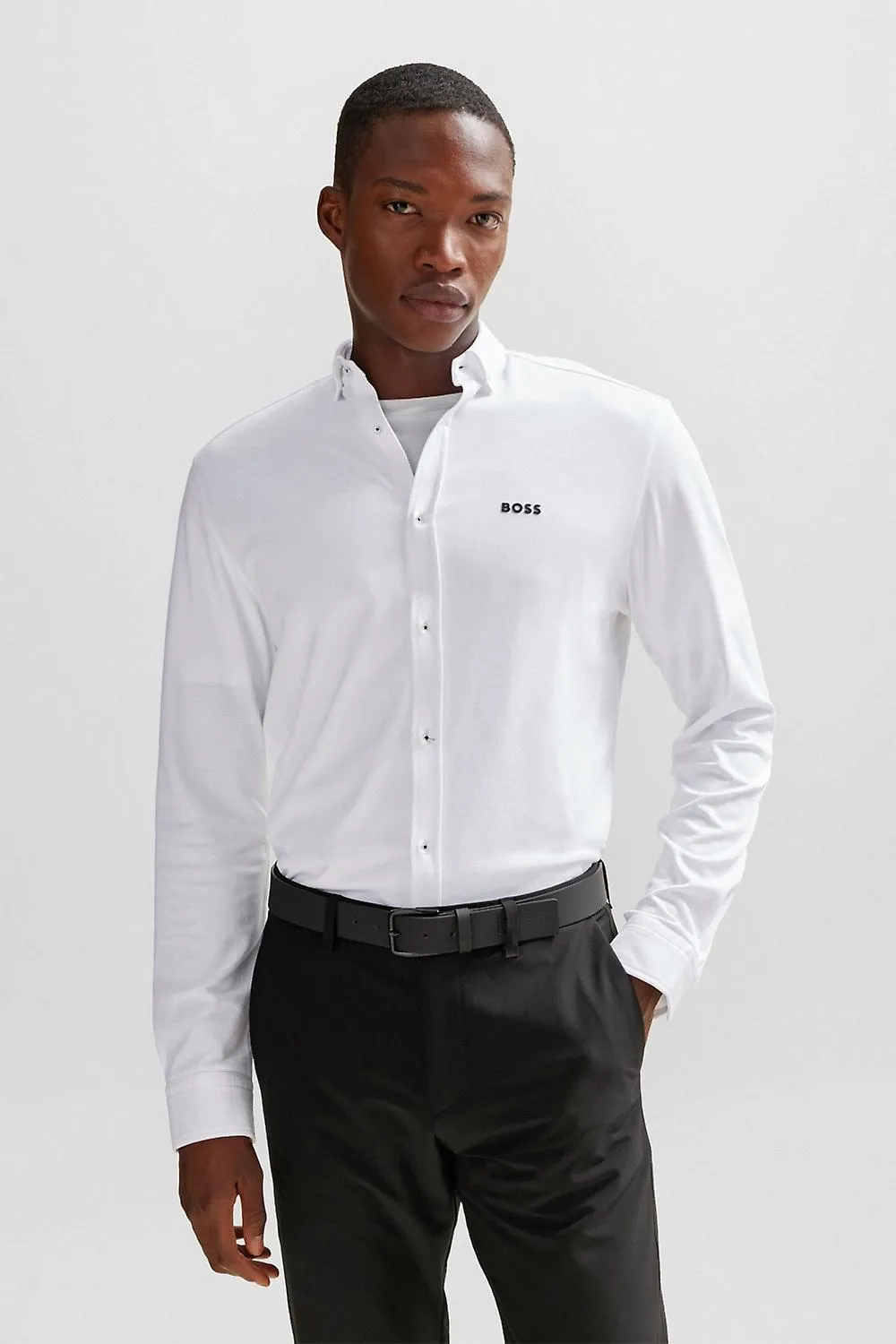 Men's BOSS Green Boss B_motion _l Long Sleeved Shirt White