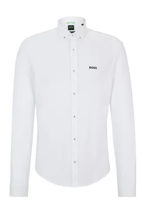 Men's BOSS Green Boss B_motion _l Long Sleeved Shirt White