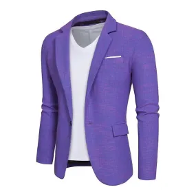 Men's Casual Blazer Suit Jackets, Slim Fit One Button Suit Jackets