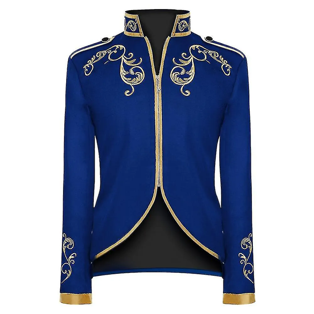 Men's Court Fashion Prince Uniform Gold Embroidered Suit Jacket