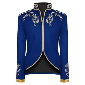 Men's Court Fashion Prince Uniform Gold Embroidered Suit Jacket