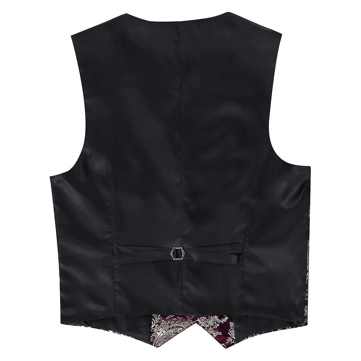 Mens Hipster Metallic Paisley Printed Single Breasted V-neck Suit Vest/tuxedo Waistcoat