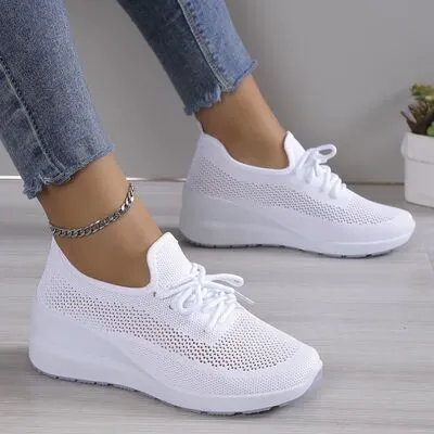 Mesh Breathable Platform Athletic Shoes