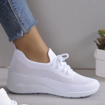 Mesh Breathable Platform Athletic Shoes