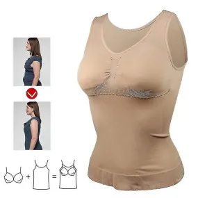 Mujer Shapewear Acolchado Tummy Control Tank Top Slimming Camisole Removable Body Shaping Compression Vest Corset