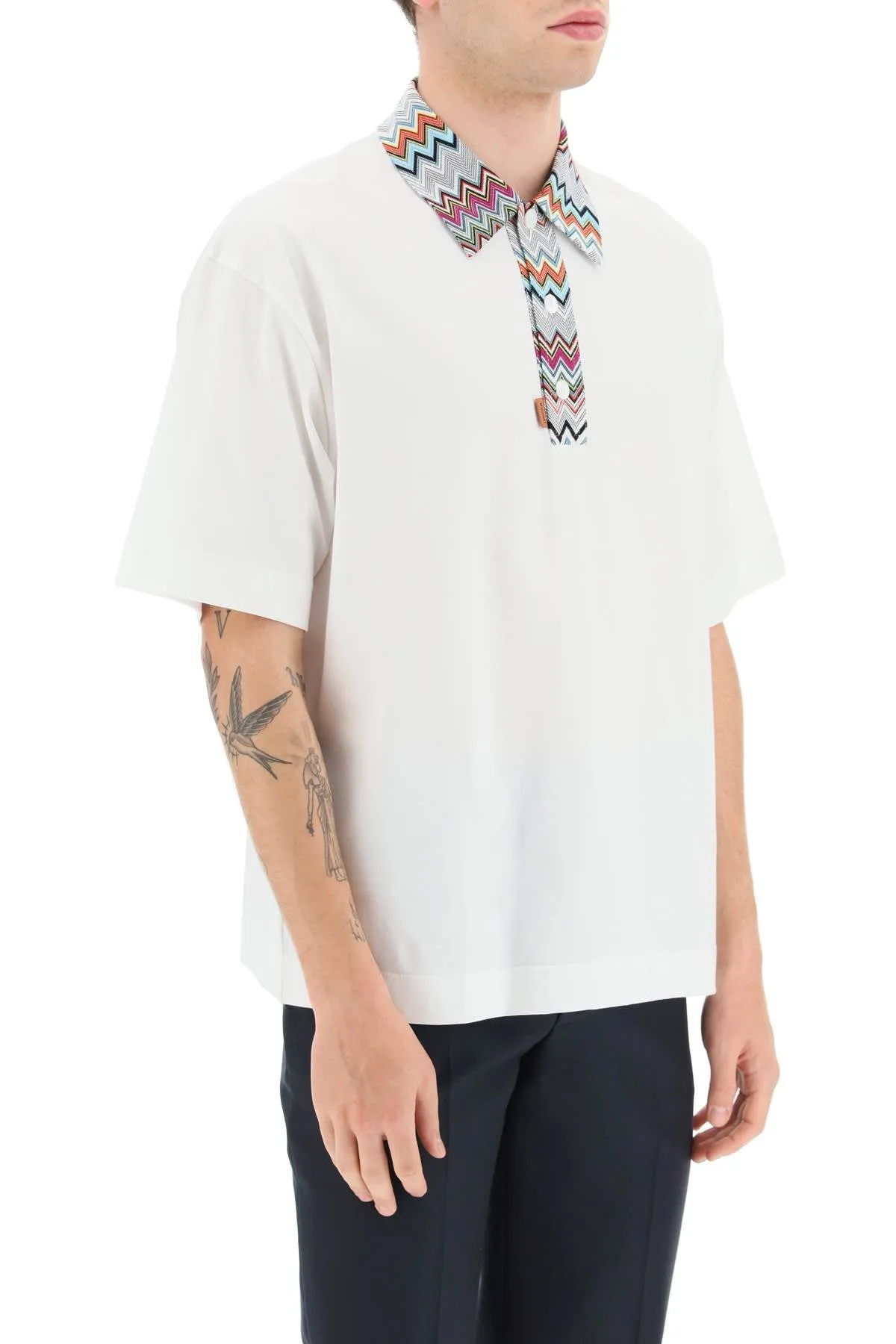 Multicolor Collar Polo Shirt