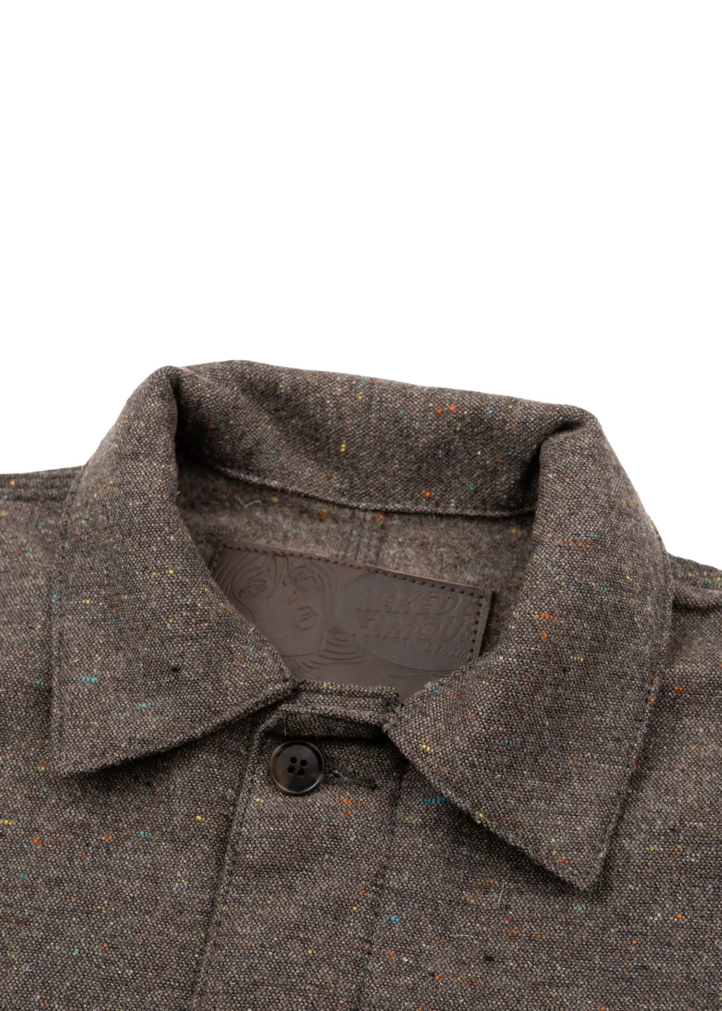 Naked & Famous Denim - Chore Coat - Wool Blend Multi Nep - Brown