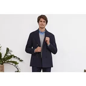 Navy Men's pea coat - GAËLAN