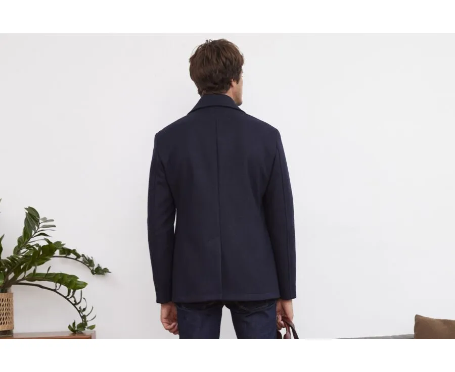 Navy Men's pea coat - GAËLAN