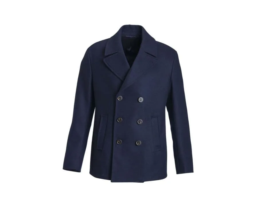 Navy Men's pea coat - GAËLAN