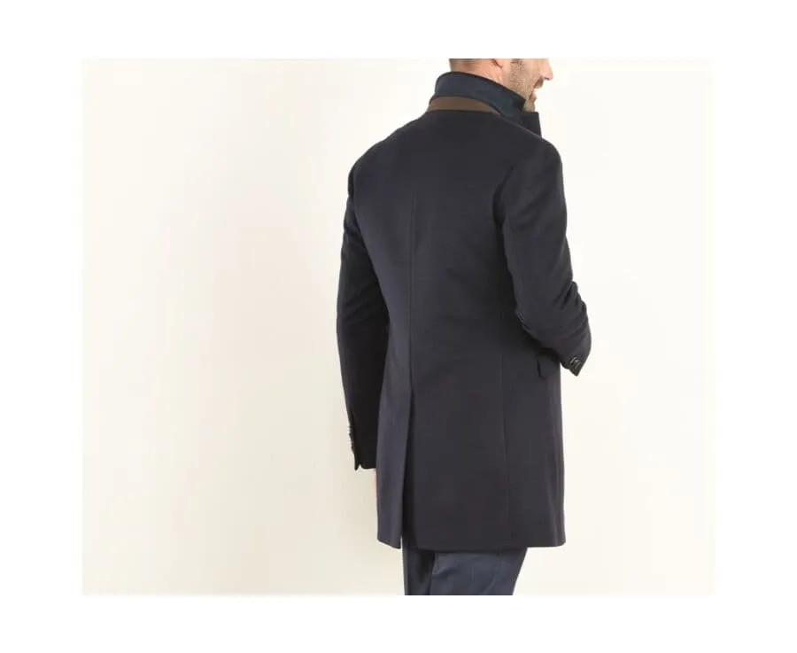 Navy Men's winter wool/cashmere coat - HONORÉ II