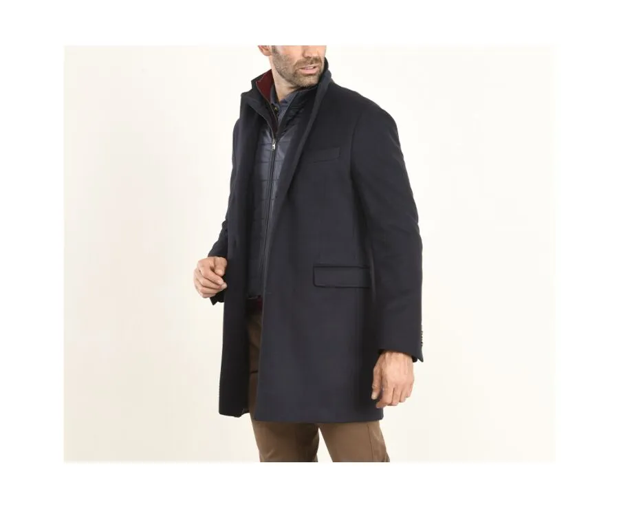 Navy Men's winter wool/cashmere coat - HONORÉ II