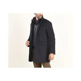 Navy Men's winter wool/cashmere coat - HONORÉ II