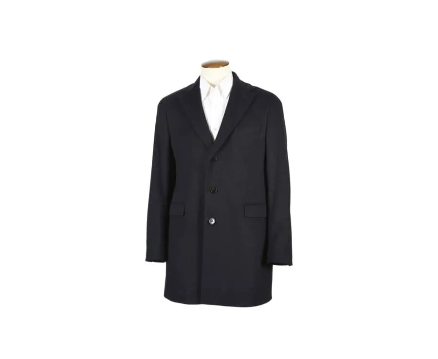 Navy Men's winter wool/cashmere coat - HONORÉ II