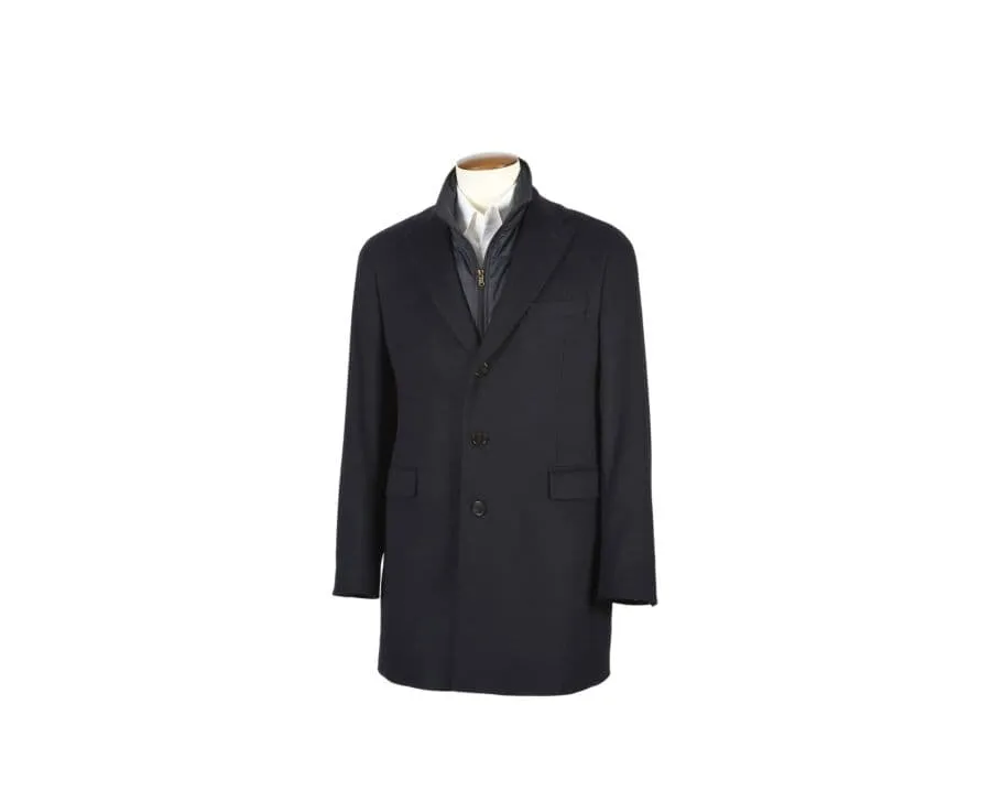 Navy Men's winter wool/cashmere coat - HONORÉ II