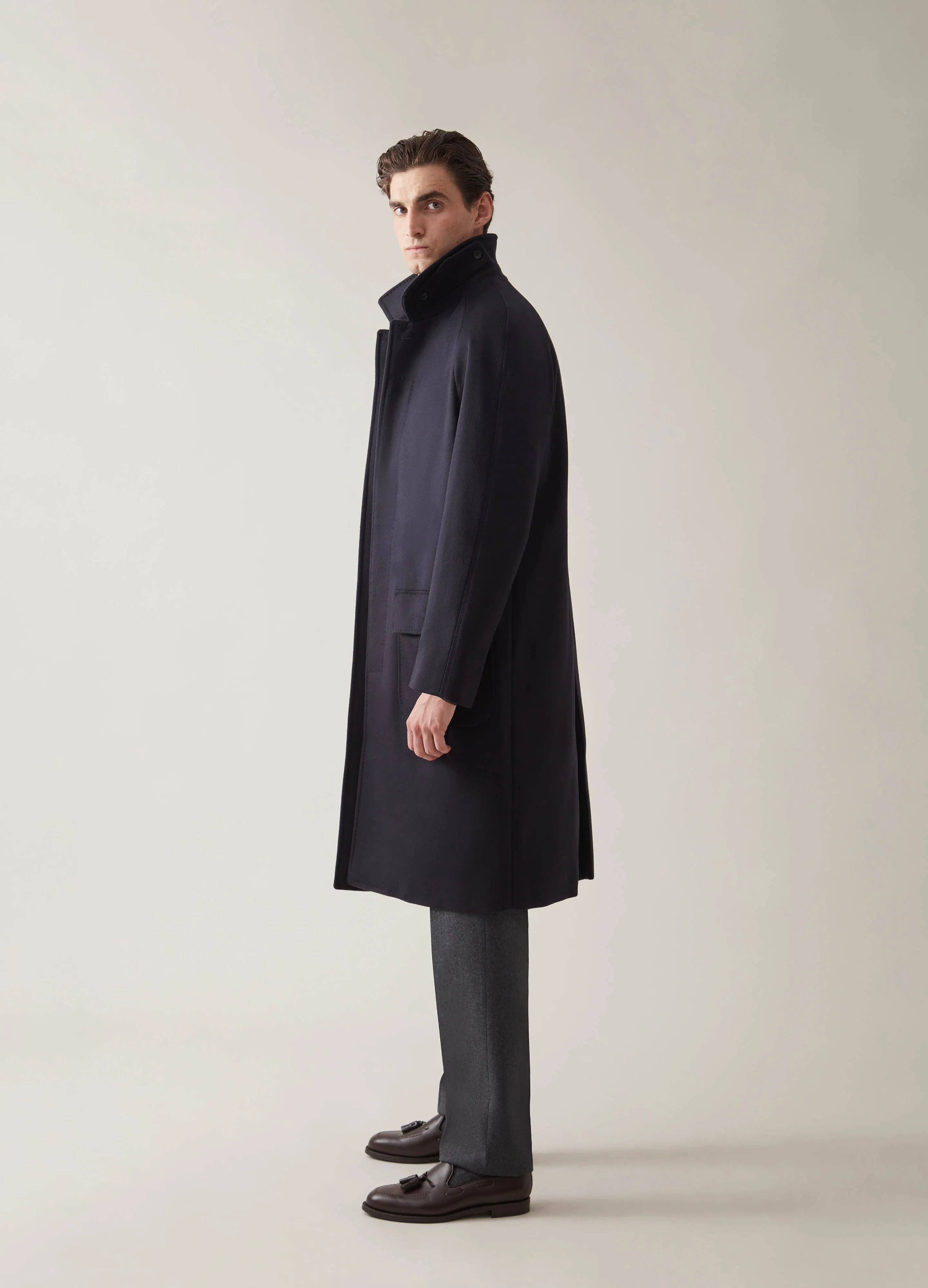 Nelson Raglan Coat - Navy