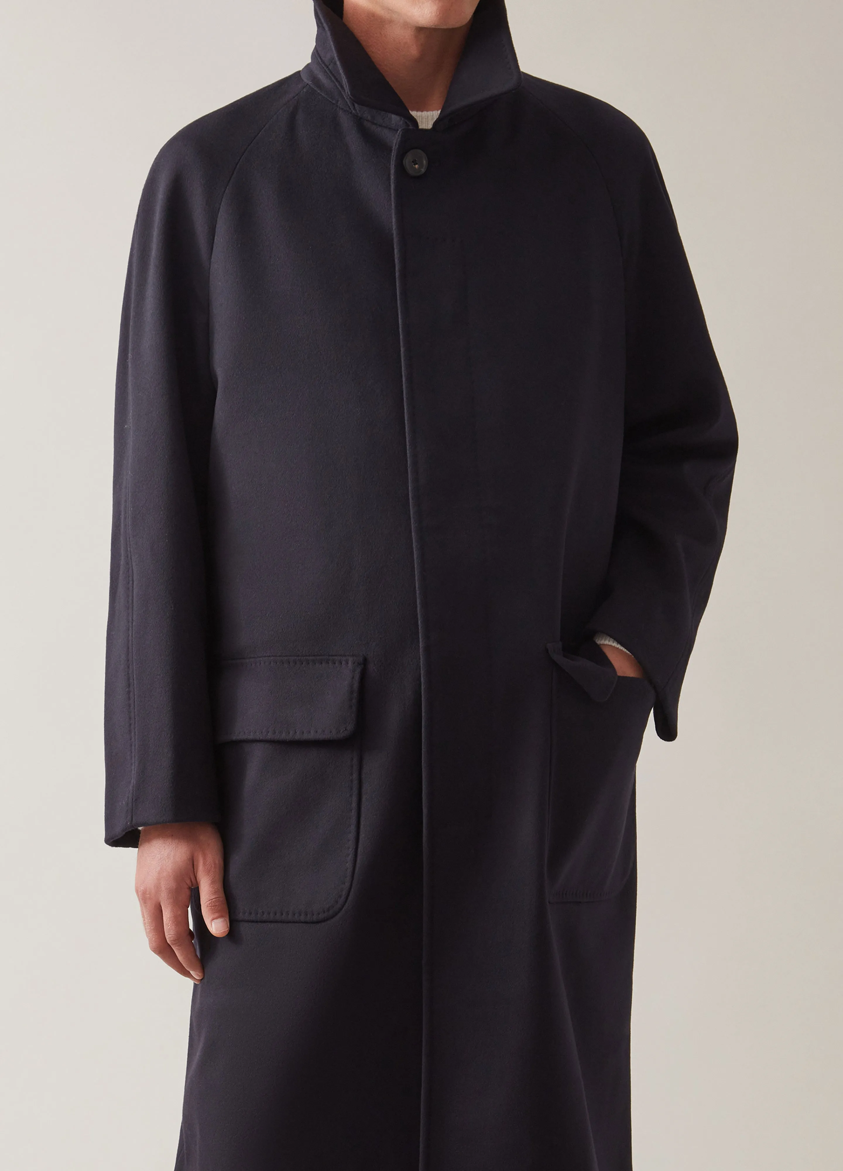 Nelson Raglan Coat - Navy