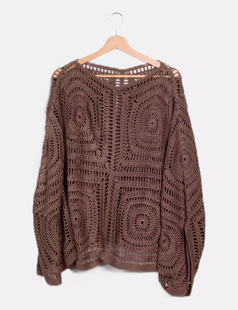 NoName Poncho marrón crochet