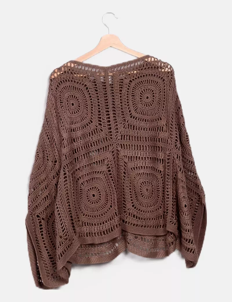 NoName Poncho marrón crochet