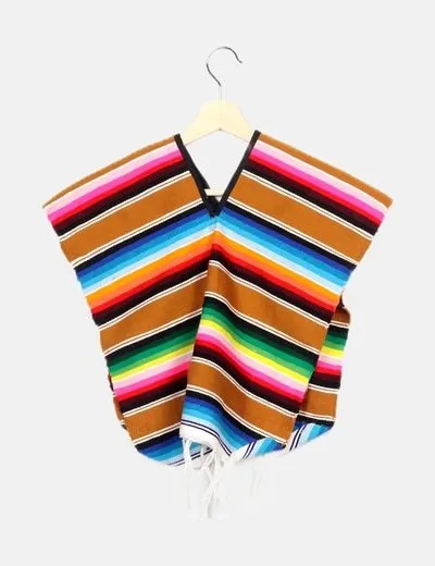 NoName Poncho multicolor rayas