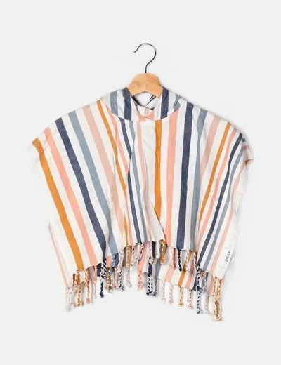 NoName Poncho rayas tricolor