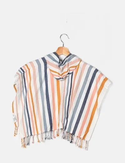 NoName Poncho rayas tricolor