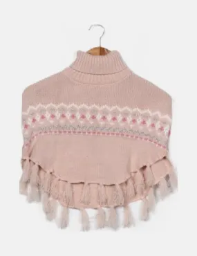 NoName Poncho rosa punto