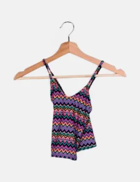 NoName Top multicolor estampado