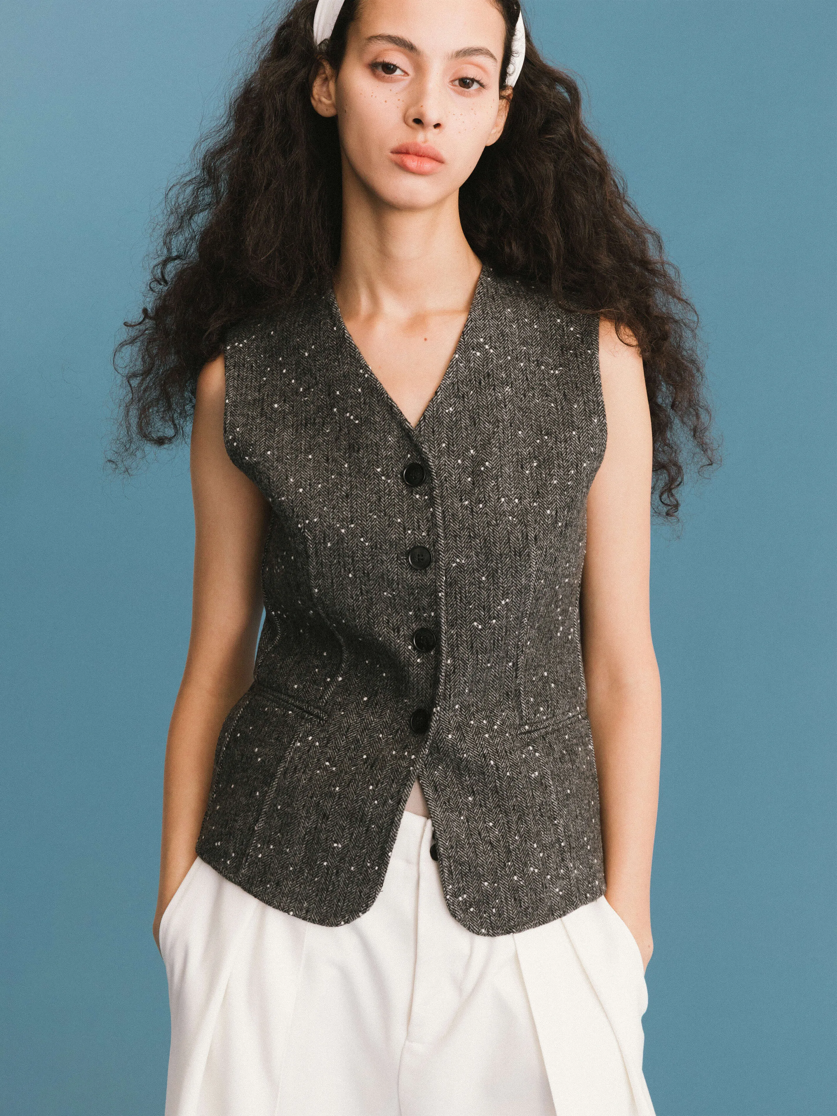 ONE BY CUBIC Double Face Tailored Wool Waistcoat