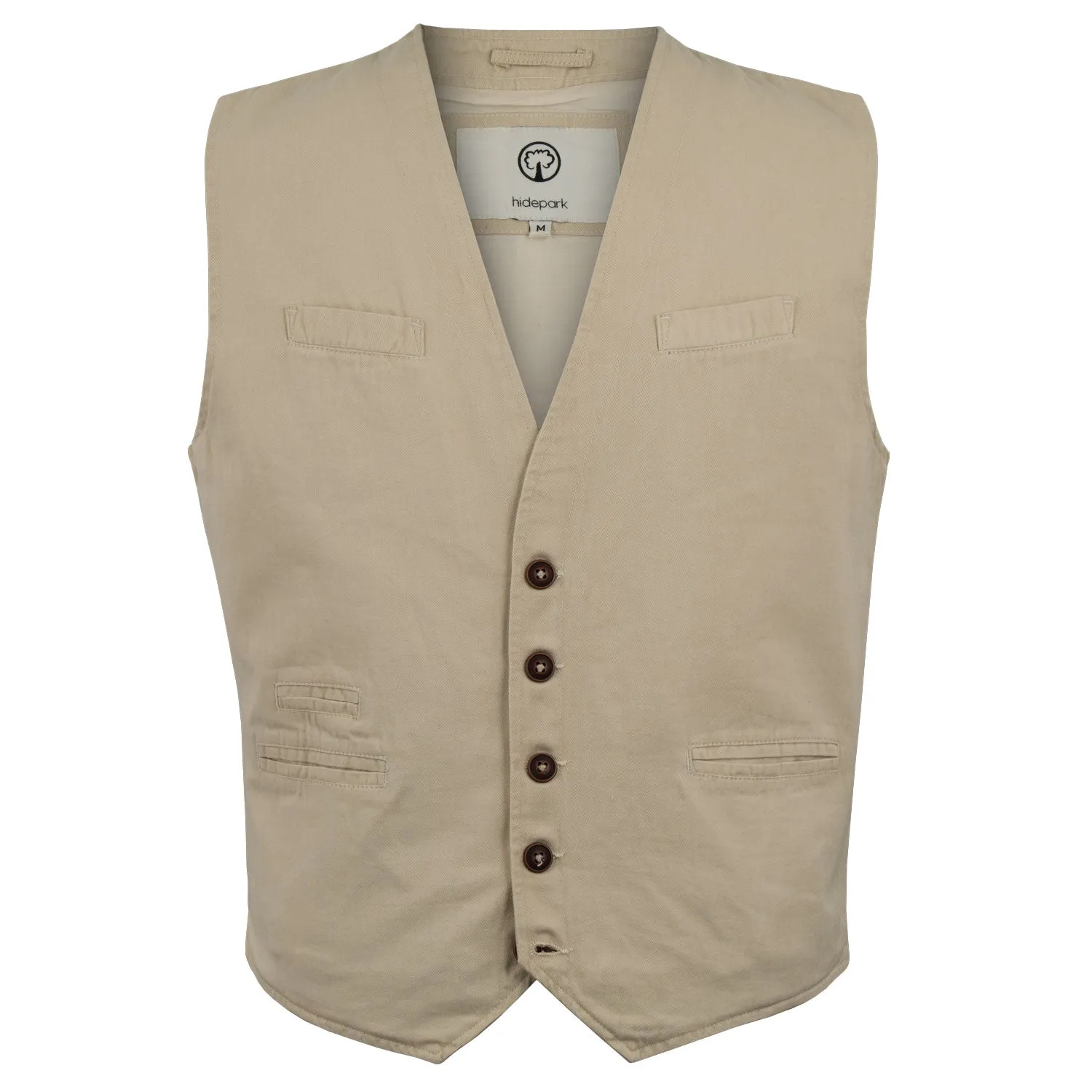 Oscar - Mens Stone Cotton Waistcoat