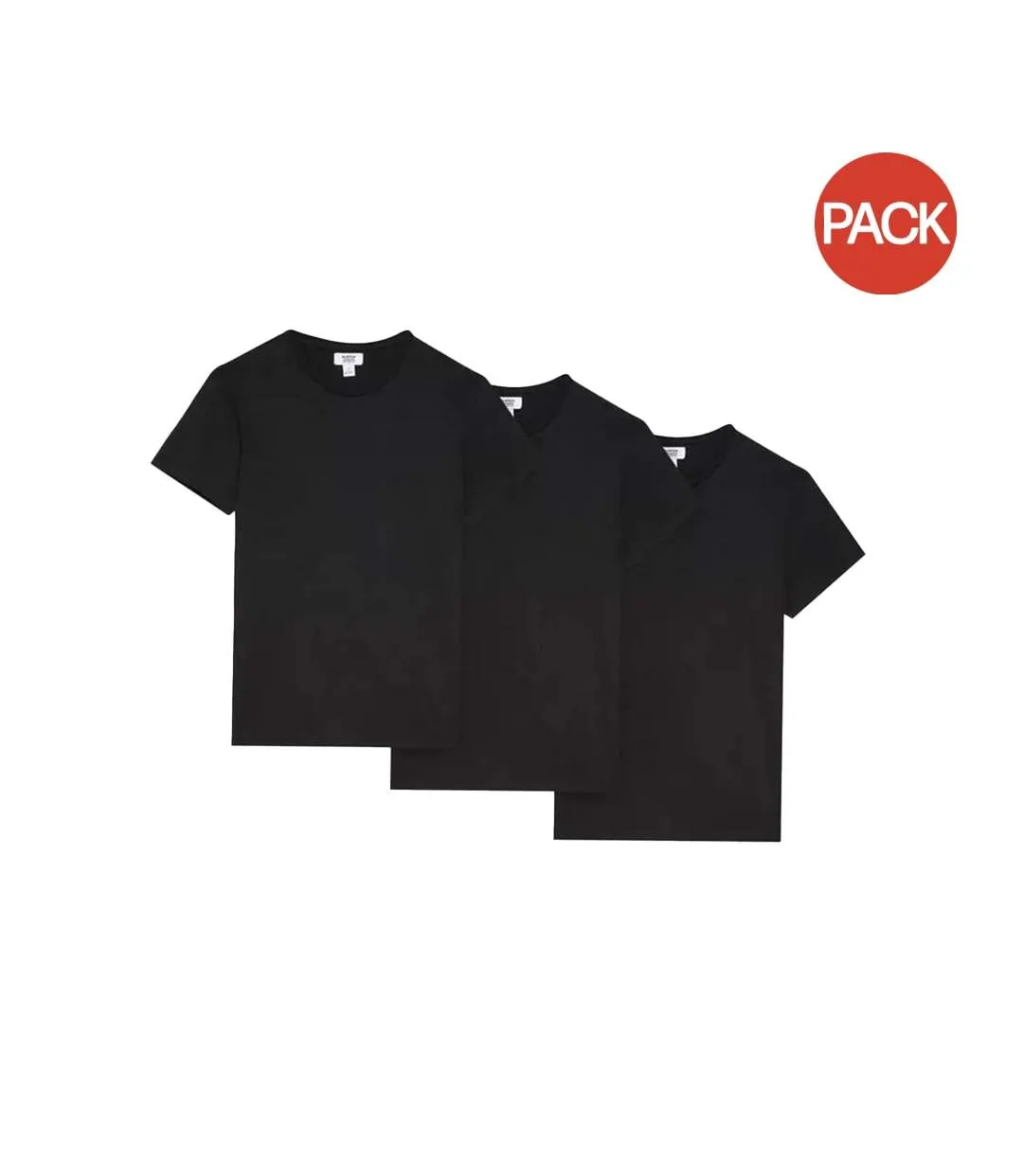 Pack of 3  Mens crew neck t-shirt  black Burton