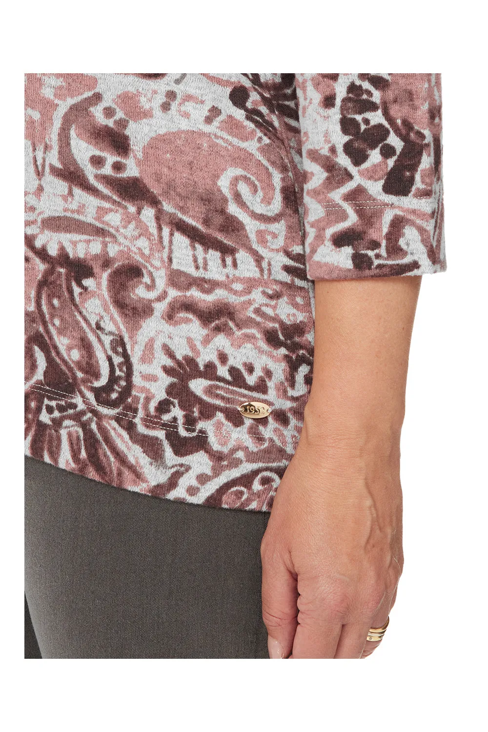 Painted Paisley All Over Print Top