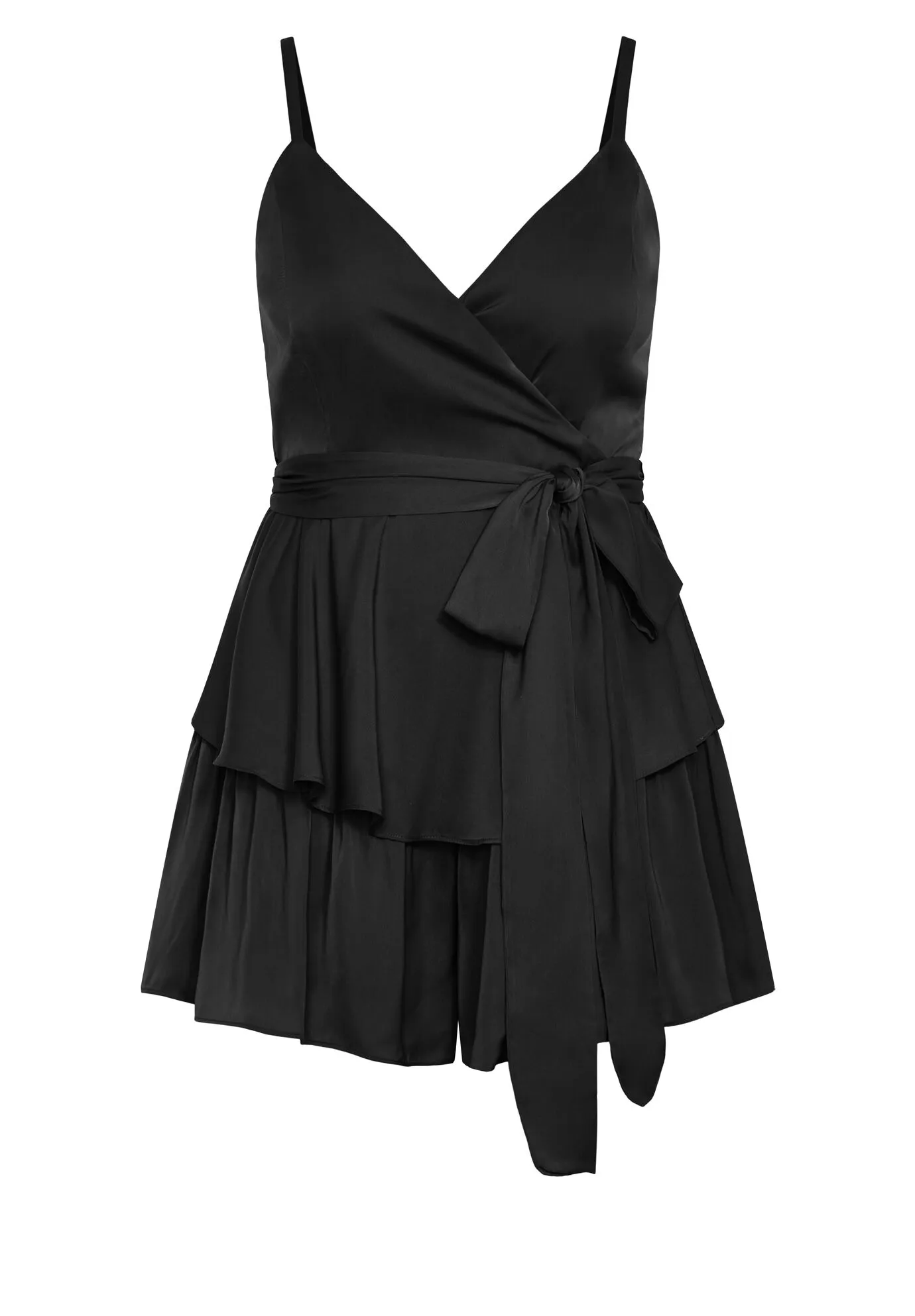 Party Wrap Playsuit - black