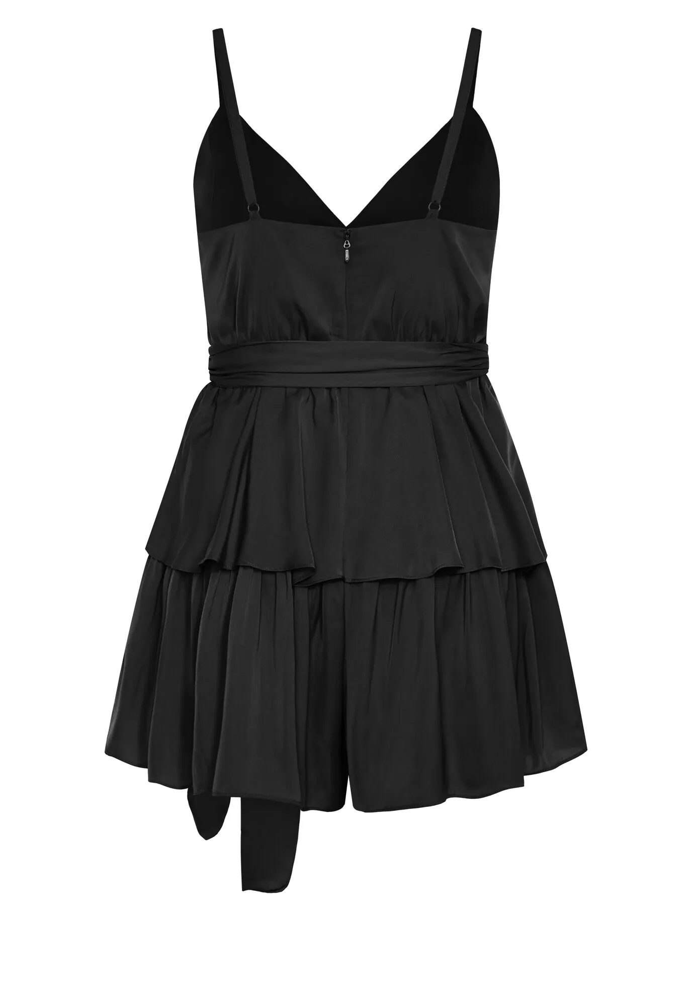 Party Wrap Playsuit - black