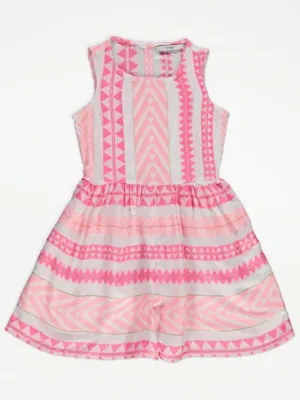 Pink Glitter Jacquard Sleeveless Playsuit | Kids | George at ASDA