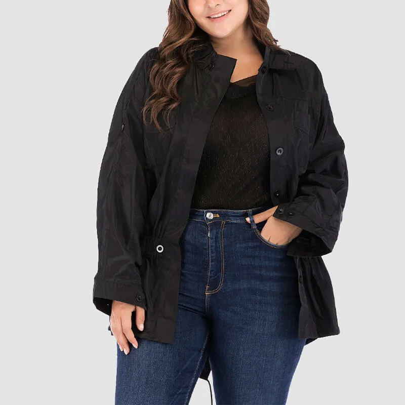 Plus Size Black Coat | Chic Lover - Plus Size Clothing