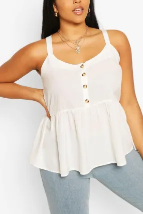 Plus Tort Button Smock Camisole
