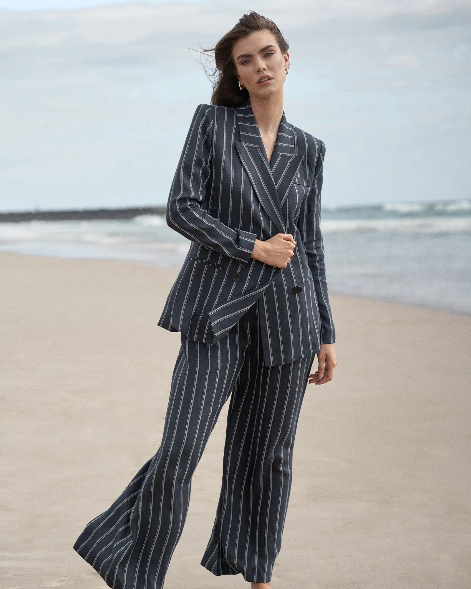 Polo Linen Pinstripe Blazer - Shop Now