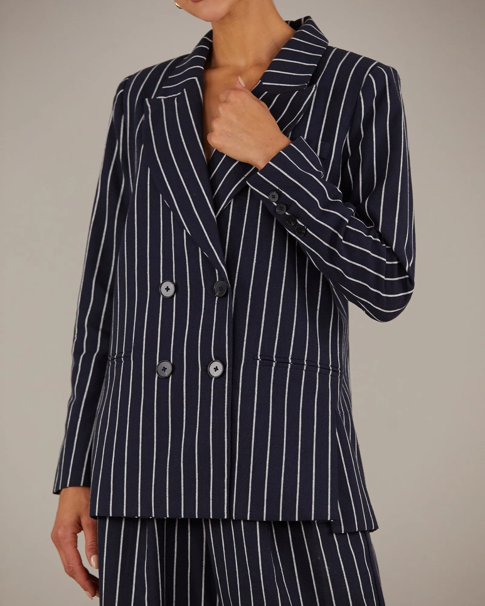 Polo Linen Pinstripe Blazer - Shop Now