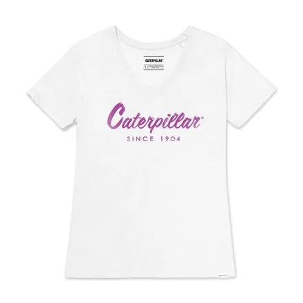 Polo Mujer Caterpillar Script V-Neck