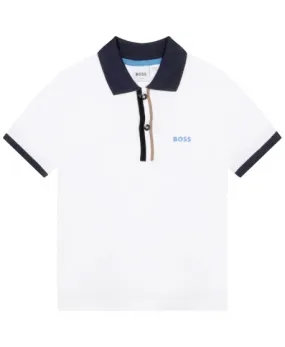 Polo Niño BOSS Blanco